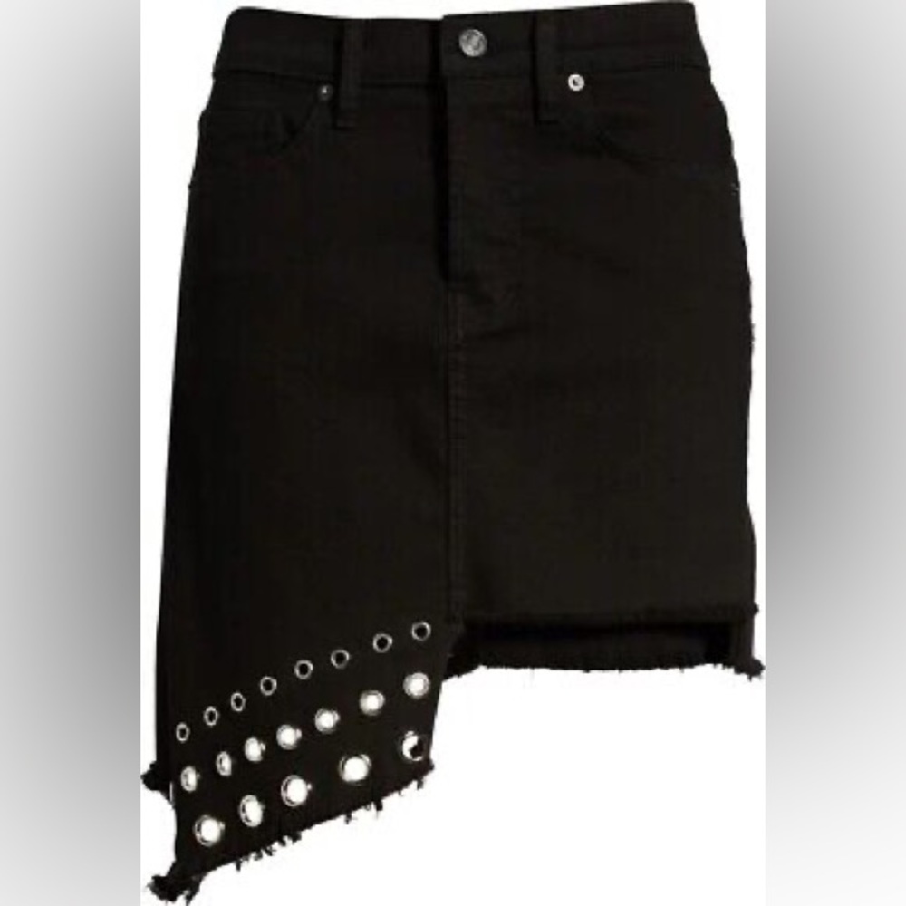 MISA Los Angeles- The Superstar Asymmetrical Black Mini Skirt. Sz 28